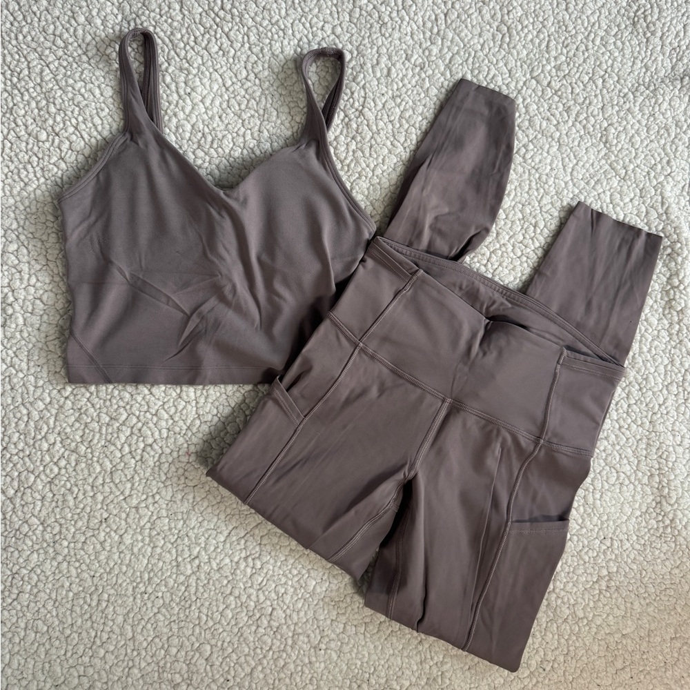 lululemon muted purple workout set